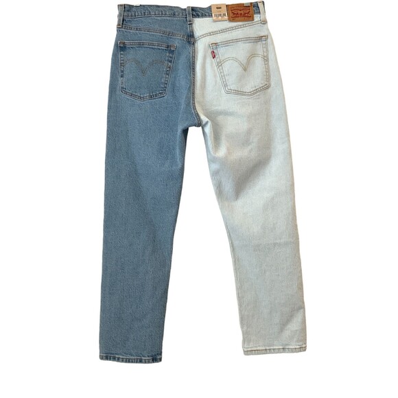 Levi’s Blue 2-tone 501 Cropped Waterless Rigid Jeans 31 - Picture 4 of 13